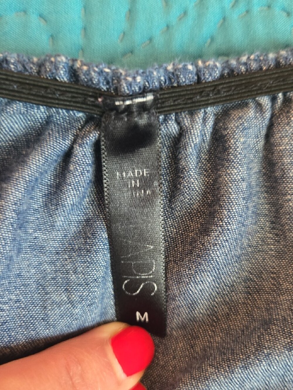 Smocked Denim Maxi Dress - Blue - Picture 6 of 7